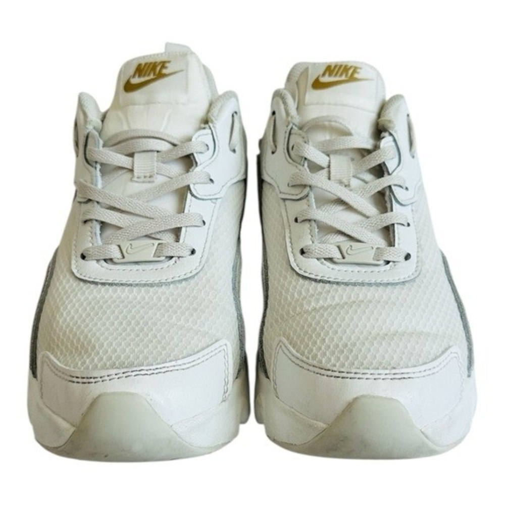 Nike Women’s White Leather Sneakers Gold Logo Casual Athletic Shoes Size 7.5 - Picture 7 of 11